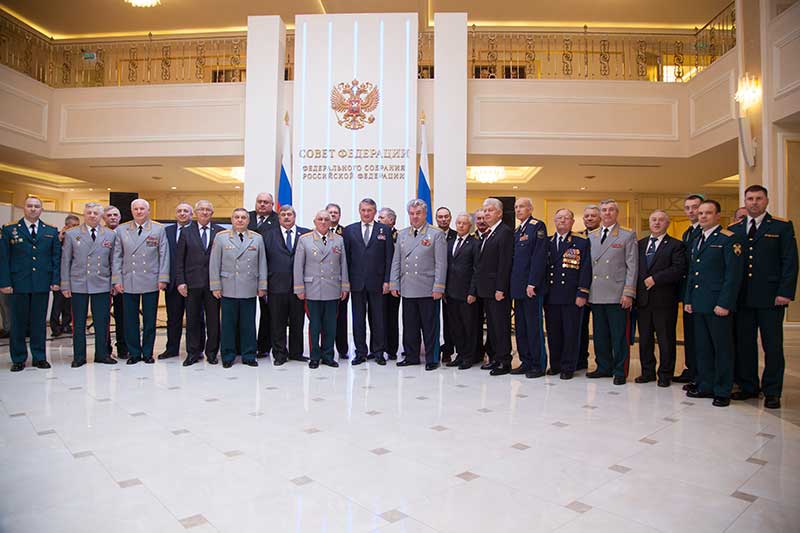 Совместное торжественное заседание Совета Клуба военачальников РФ и Комитета Совета Федерации по обороне и безопасности, посвященное столетию образования Красной Армии.